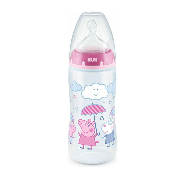 NUK PEPA PIG FIRST CHOICE LEARNER BOTTLE 6-18m WITH TEMPERATURE CONTROL  150ML